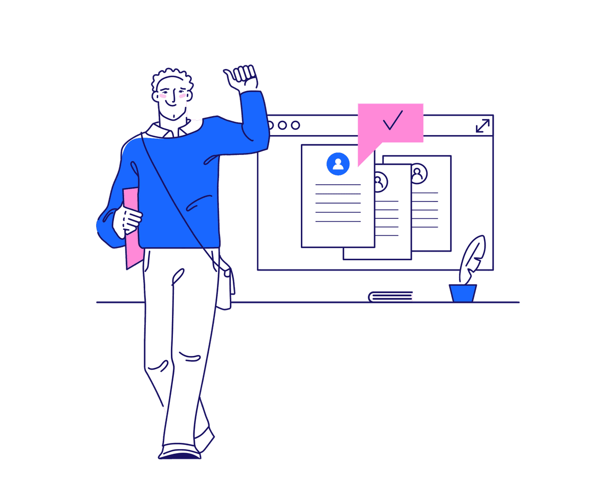 Candidate succeeding in interview